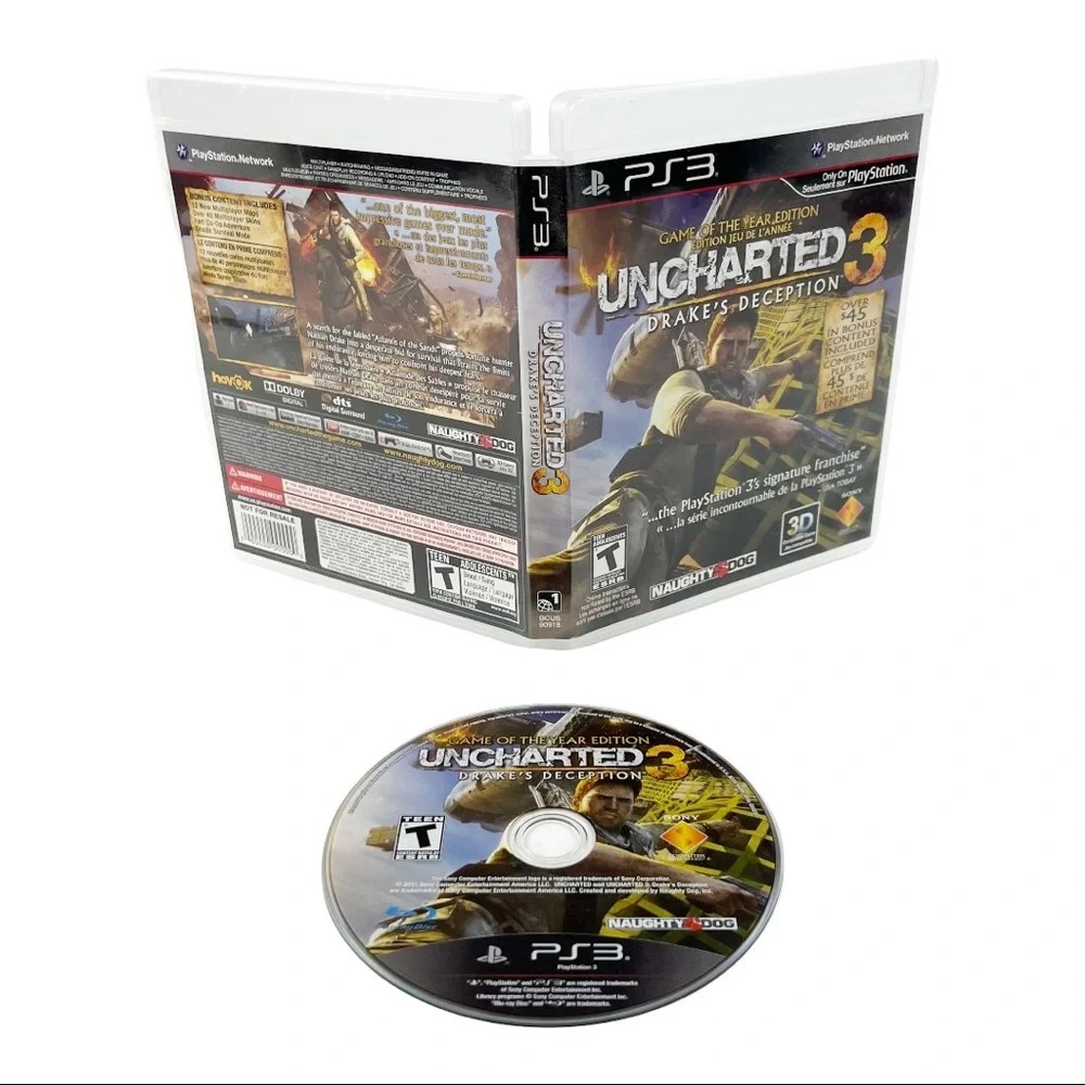 Uncharted 3 Drakes Deception Game of the Year Not for Resale Video Game PS3